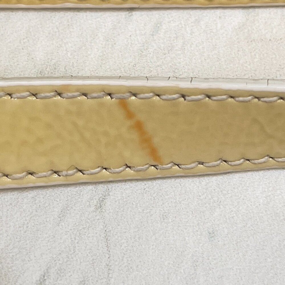 Prada Pale Yellow/White 5/8" Patent Leather Crossbody Strap, Sz: 44" - 48" long - Picture 5 of 7